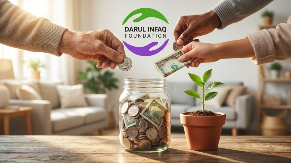 Hands placing coins and bills into a glass donation jar, representing choosing the best charity to donate to