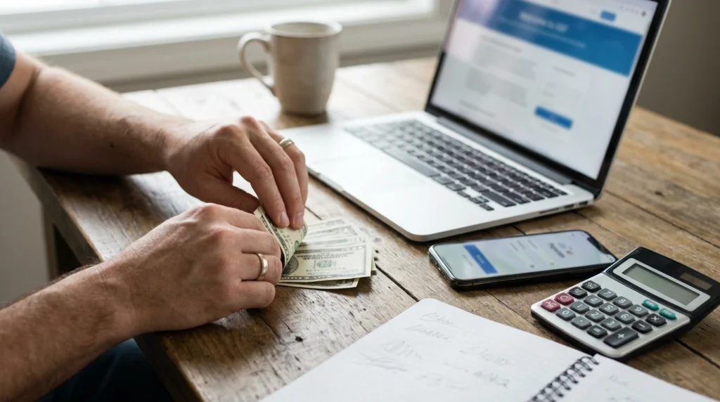 Counting cash savings and checking a bank balance to calculate zakat