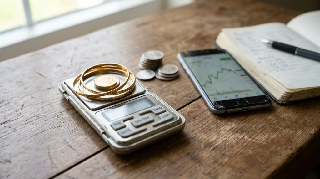 Weighing gold and silver to check whether wealth reaches the zakat nisab threshold