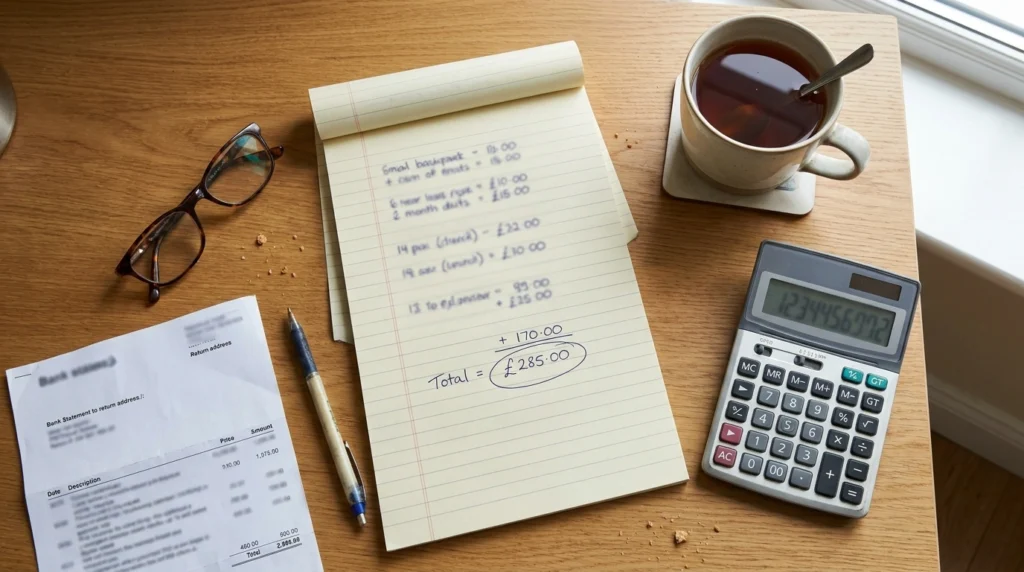 Working through the four-step zakat on cash calculation on paper